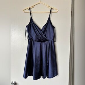 Windsor Midnight Blue Satin Mini Dress